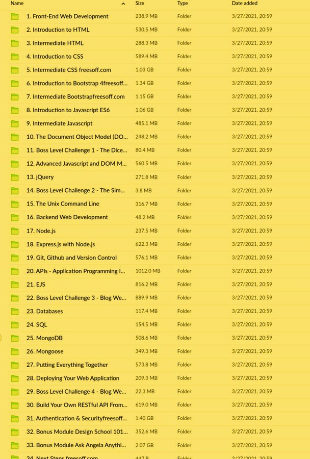 Shruti_0810's tweet image. Get Web Development Complete Bootcamp 🗃️

😍HTML
🙂 CSS
👑 JavaScript
📚 Git-GitHub
☀ React-Vue
📒 Npm-Yarn-BUN
💻 Redux-Zustand
💰 Tailwind CSS
🚦 Sass
🔥 StyledComponents
⚡ Typescript
🤯 MongoDB-Firebase
🌎 Next.js

Free only for 12 Hours💞

To get them: 
1. Follow…
