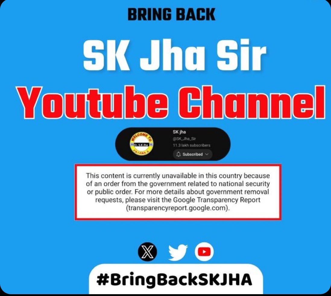 ankushsirpatna's tweet photo. #BringBackSKJHA
@YouTube @YouTubeIndia @RailMinIndia @PMOIndia @WesternRly https://t.co/NJz2KLuKy2