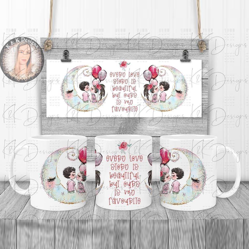 This cute watercolour valentines mug by Clumsy Cow Embroidery &amp; Print would make a perfect Valentine's gift. The sentiment reads 'Every love story is beautiful but ours is my favourite'

Find these in their #ConsciousCrafties shop here consciouscrafties.com/handmade-gifts…

#SBS #SBSWinners