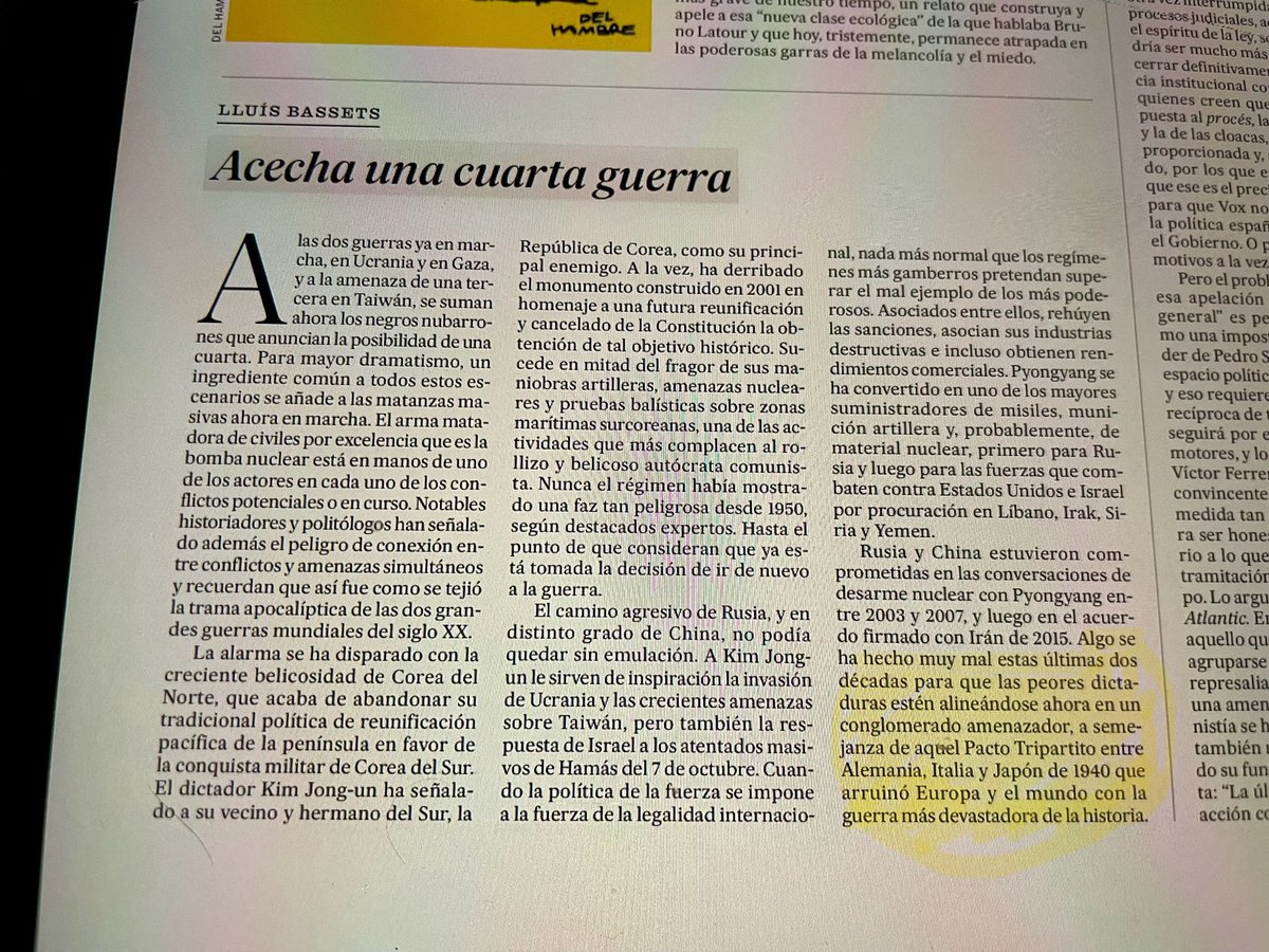 Miedo real, argumentado, sordo, sepultado bajo el ruido anestésico que desvía nuestra atención de lo importante. Desesperanza en #domingo.