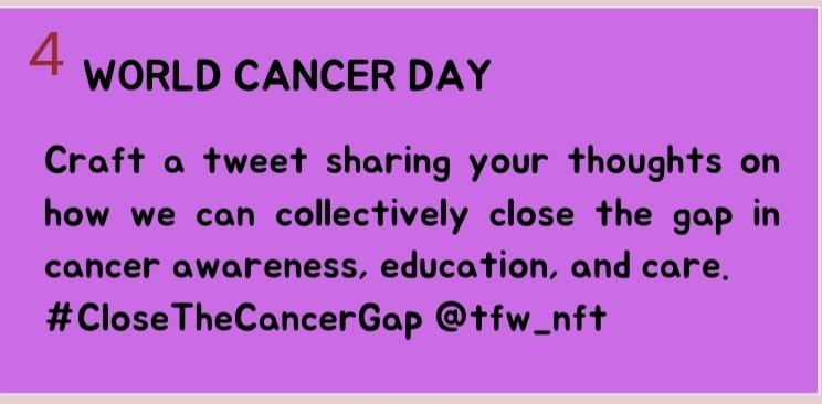 🧵1/8
Increasing cancer awareness is crucial. Let's launch campaigns, workshops, and online resources to educate about prevention, early detection, and treatment options. Empowering individuals with knowledge is the first step to #CloseTheCancerGap.  #CancerAwareness