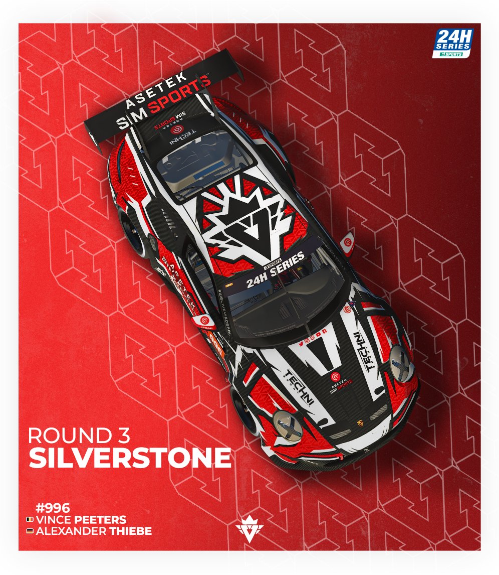 RACE DAY | #VSRiR 

Our iRacing squad will be facing Round 3 of the <a href="/24H_ESPORTS/">24H SERIES ESPORTS</a> Series. This time around we are racing in the iconic and challenging Silverstone Circuit. 🇬🇧 

Our drivers for the 6 Hours of Silverstone are: 🏎️
▪️ Vince Peeters 🇧🇪
▪️ Alexander Thiebe  🇩🇪 (Guest