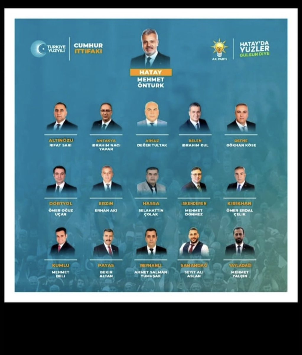 Cuma_Kayaoglu's tweet photo. Hatay ilçe başkan adayları https://t.co/8nvXdiBVt4