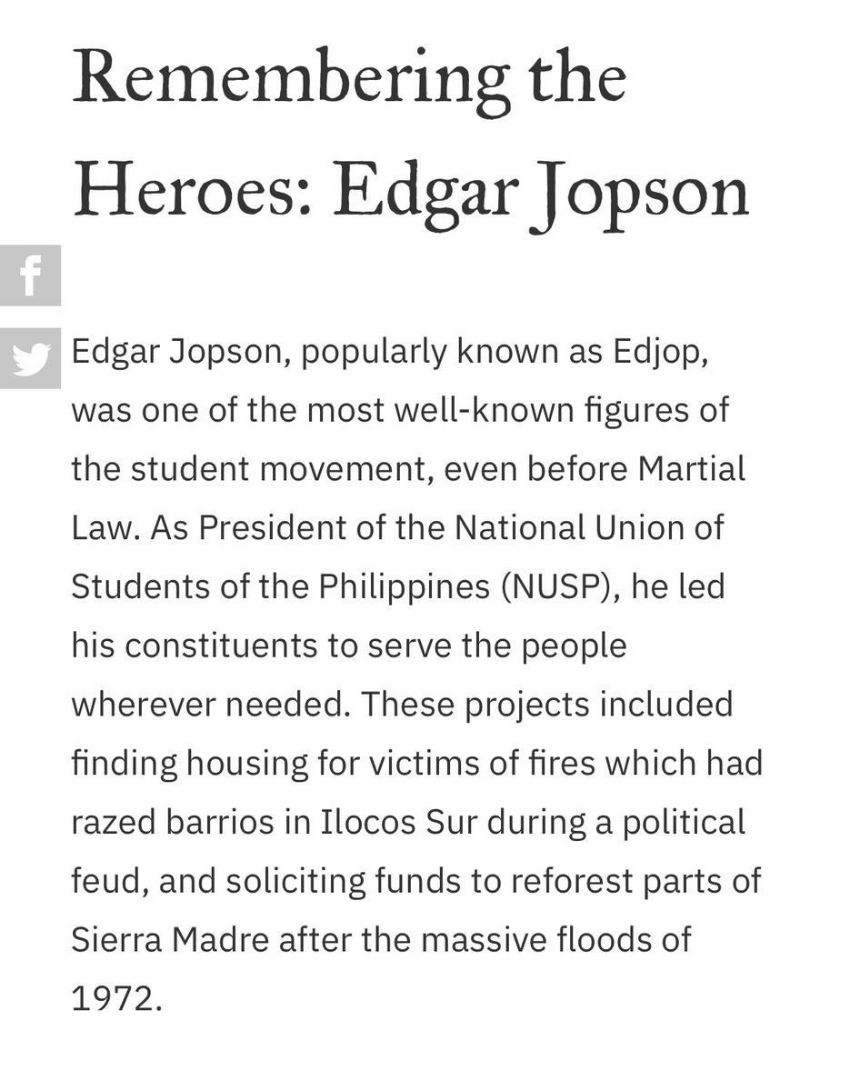 alasiye7e's tweet photo. @JEFFREYEFFREJ_ @phtvandfilmupd Edgar Jopson or "Edjop" is one of the martyrs of the revolution k*lled by the military during martial law. Ang pangalan niya ay nasa Bantayog ng mga Bayani. https://t.co/baUXEMHSKG