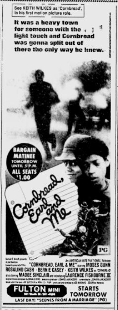 Joek72's tweet photo. Cornbread Earl and Me opened in Pittsburgh on June 18th 1975. Ads from The Pittsburgh Press. #CornbreadEarlandMe #BlackHistoryMonth #Pittsburgh #FilmTwitter #TCMParty https://t.co/WeuIAMPcgx