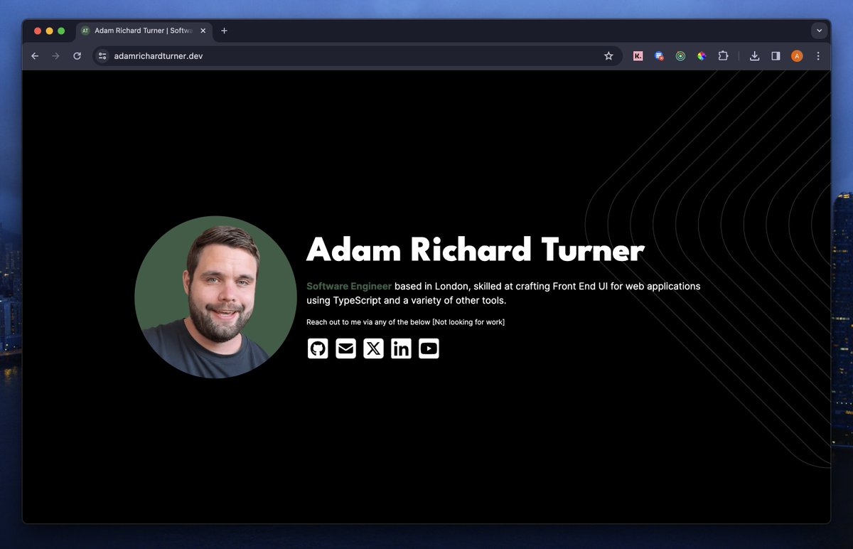 Day 58 Round 5 of 100DaysOfCode Re-jigged my portfolio to be more of a business card. It's a 'minimalist' design by my book. 📕 I now like the colours black and green.
