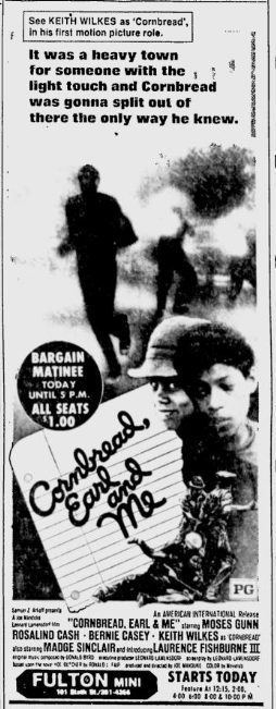 Joek72's tweet photo. Cornbread Earl and Me opened in Pittsburgh on June 18th 1975. Ads from The Pittsburgh Press. #CornbreadEarlandMe #BlackHistoryMonth #Pittsburgh #FilmTwitter #TCMParty https://t.co/WeuIAMPcgx