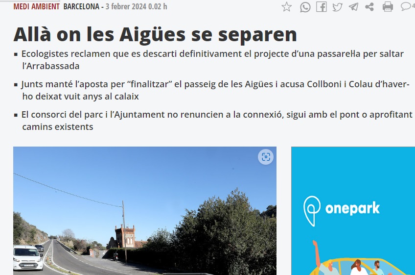 Associació d'amics del monestir de Sant Jeroni de la Vall d'Hebron: Article a El Punt Avui - Allà on les Aigües se sep... aamsjvh.blogspot.com/2024/02/articl…