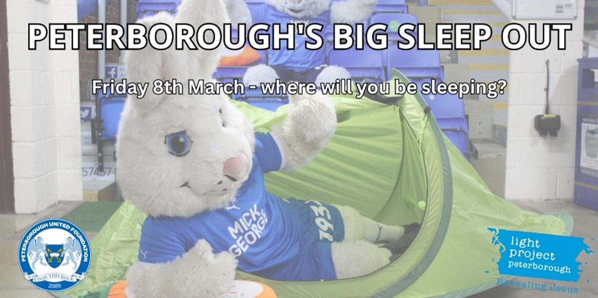 PoshTrust's tweet photo. The Posh Foundation have partnered with Light Project Peterborough to run a ‘Big Sleepout’ event on 8th March at the London Road stadium to raise money for people who are homeless. 
More details can be found at the link below:
https://t.co/9KpEvaWUxZ https://t.co/Uk3URZiXa9
