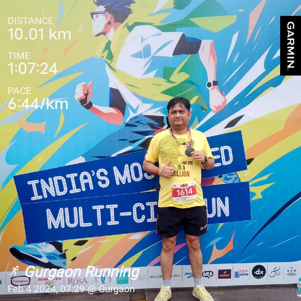 Nikhil_Connect's tweet photo. Nikhil Sharma , Bib no. 1614, successfully completed "ONE RACE-GURUGRAM HALF MARATHON-2024 (10 KM)" on 04 Feb, 2024, in 01:06:36 #runizen via @runizen https://t.co/TdMnLLhIpH