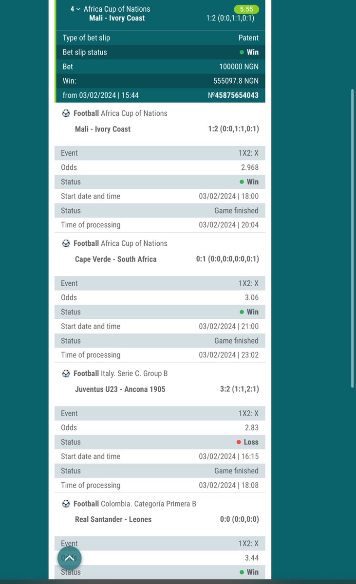 Davidbanksz's tweet photo. It was another near miss on your 4/4 draw attempt! 

3 draw wins &amp; one 3-2 scoreline! 

6M win so close! 

Patent bet won 5.55 odds 🍏🍏🍏

Congratulations 🍏🍏🍏

Join 22bet via link https://t.co/eqY7KhoQVZ

Promo code banks https://t.co/qocrvsiQnt