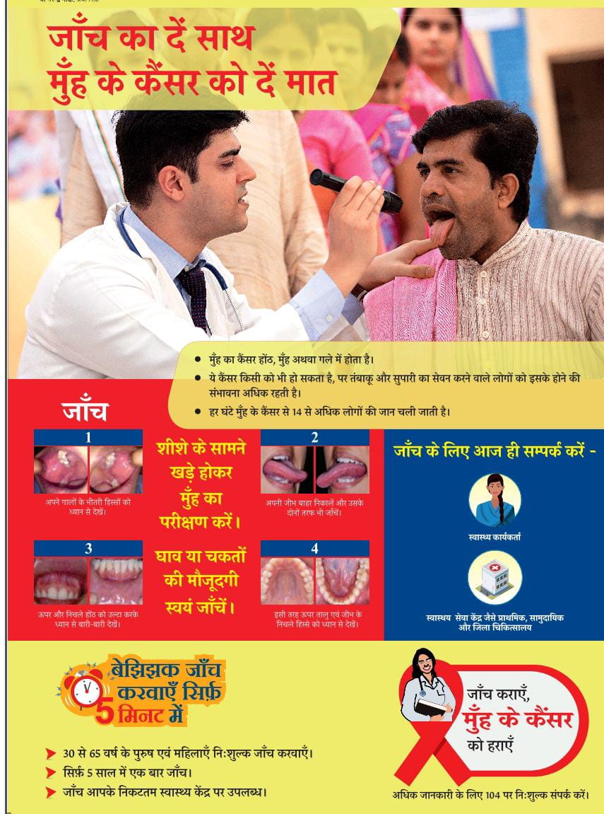 mp_iec's tweet photo. जाँच का दे साथ
मुँह के कैंसर को दे मात...
#WorldCancerDay
@MoHFW_INDIA
@healthminmp
@NHM_MP https://t.co/NGh5e1Gnsi
