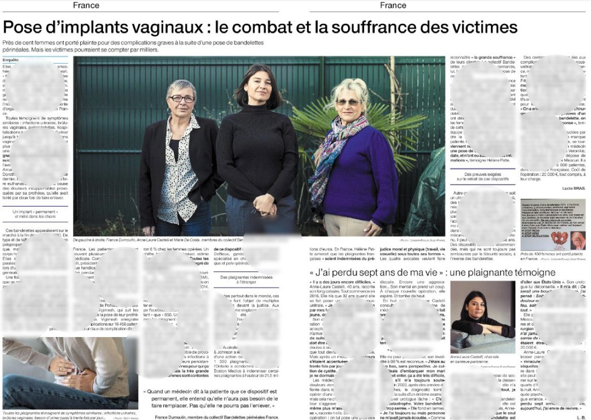 CyrilPetit's tweet photo. Implants vaginaux : le long combat des victimes
Près de 100 femmes ont porté plainte pour des complications graves à la suite d’une pose de bandelettes périnéales. Mais les victimes pourraient se compter en dizaines de milliers.
Enquête de @lwonderbras 

https://t.co/OT5s2nrzu3 https://t.co/iI2ADpCFKy