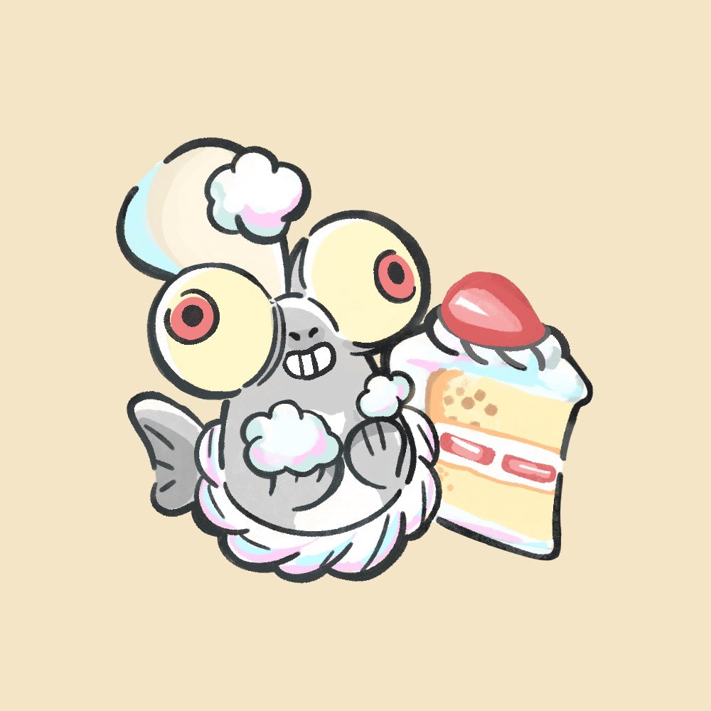 no humans pokemon (creature) food cake simple background solo smile  illustration images