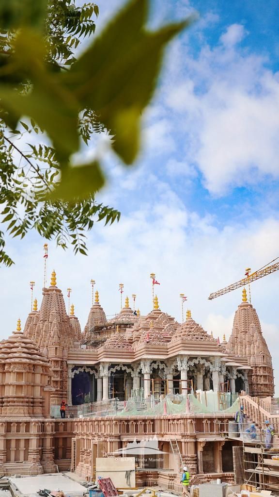 sidhant's tweet image. Abu Dhabi BAPS Hindu Mandir, more pictures released by the temple authorities. 1.8 million bricks are being used in the construction of the Mandir.