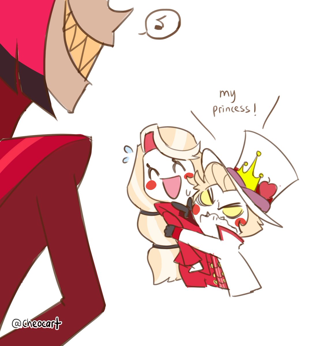cheocart's tweet image. Alastor enjoying it

#alastorhazbinhotel  #alastorxlucifer #Alastor #AlastorFanart