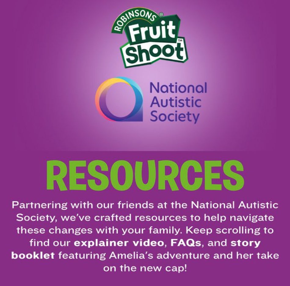 How rarely do big companies “get” the daily struggles of navigating parenting a child with #Autism? Huge, huge well done &amp; thankU to <a href="/fruitshootdrink/">Fruit Shoot UK</a> who are truly leading the way on this. As mum to an ASD girl who really struggles with change, this is amazing to see. <a href="/Autism/">National Autistic Society</a>