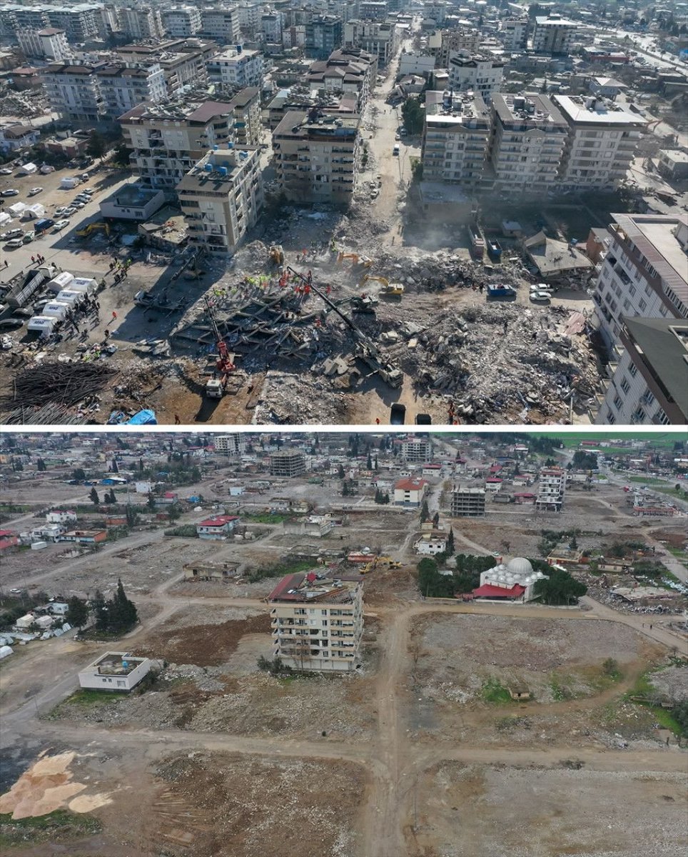 bpthaber's tweet photo. Gaziantep'in İslahiye ve Nurdağı ilçeleri, depremin 1 yılında havadan görüntülendi. https://t.co/5Q2wlqA8Su