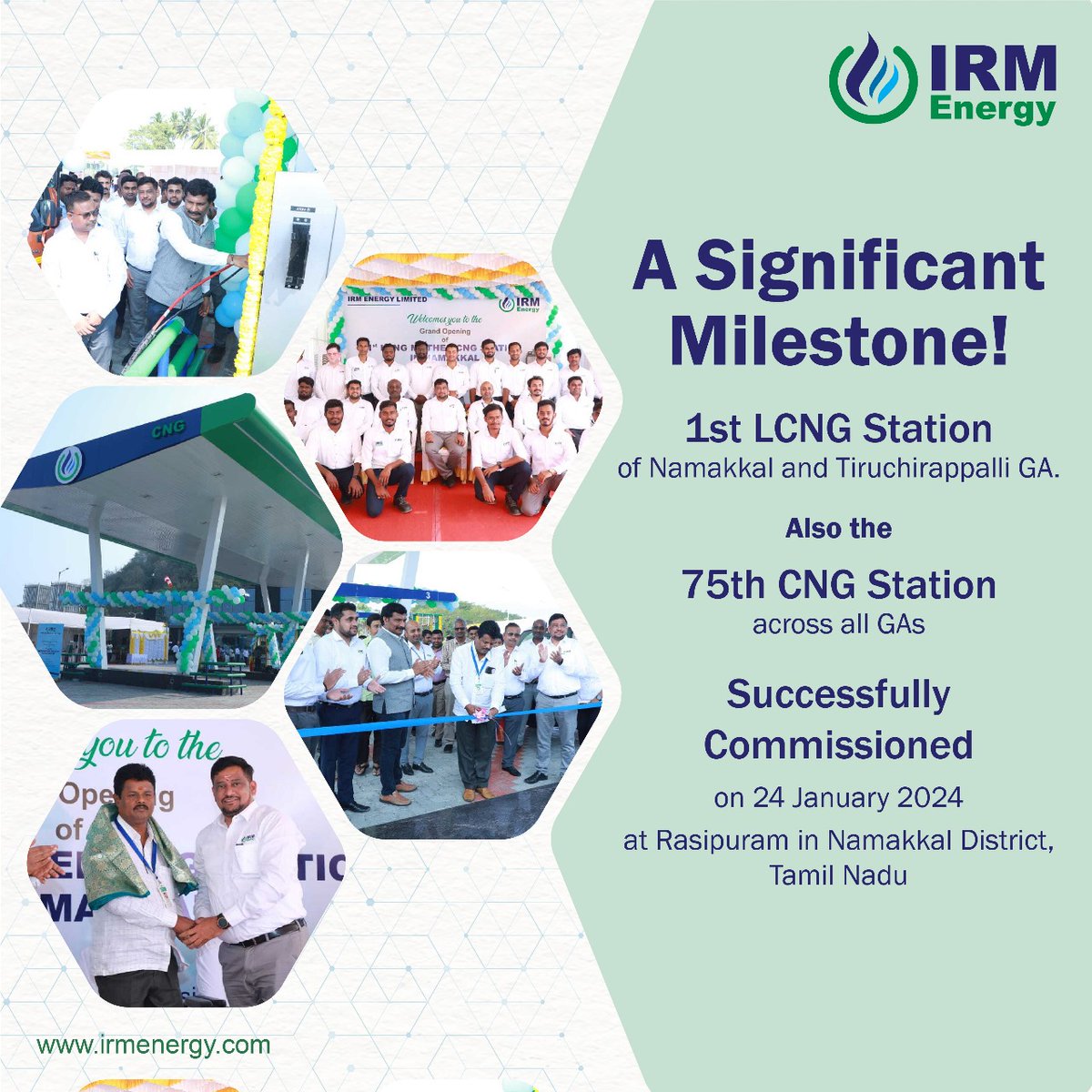 IRMenergy's tweet photo. IRM Energy proudly announce the successful commissioning of the "1st LCNG Station of Namakkal and Tiruchirappalli GA".This achievement marks a significant milestone for IRMEL’s CNG Business, as it signifies the commencement of CNG sales at the “75th CNG Station” 
(1/3)
#IRMEnergy https://t.co/jbE7FXCPqq
