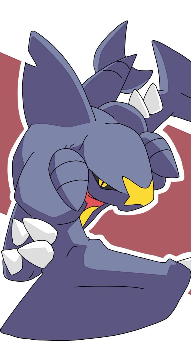 garchomp pokemon (creature) no humans solo outline open mouth yellow eyes colored sclera  illustration images