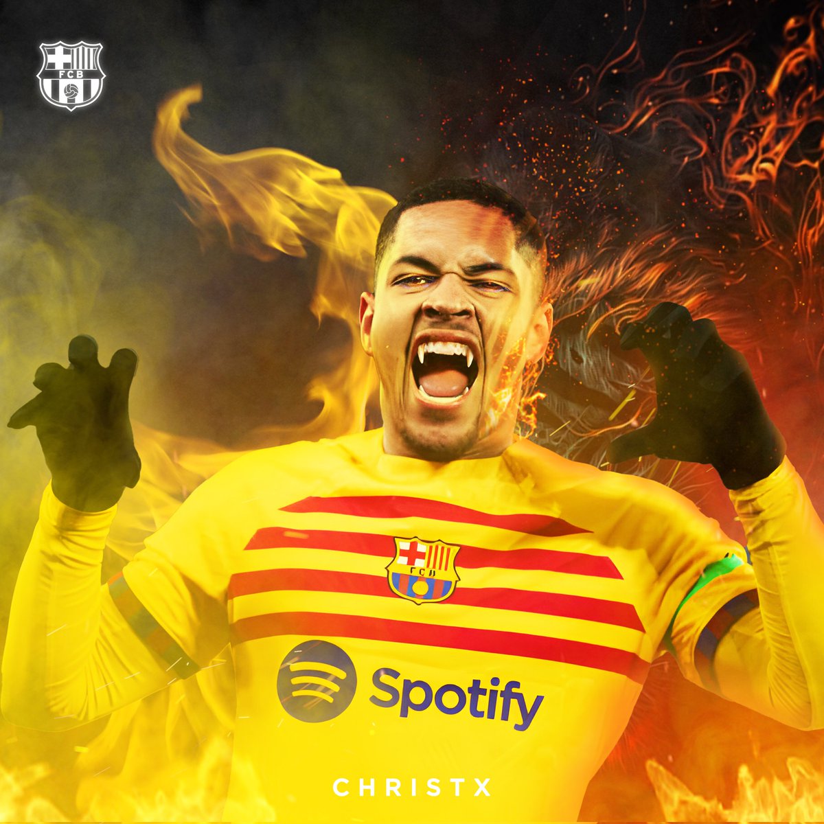 christxdigitals's tweet photo. Tigrinho 🐯 Vitor Roque 🔥
Total chaos, Total culer ❤️���💛
The future is here! @FCBarcelona 
------------
Created by @christxdigitals with @Photoshop
#christxdigitals 
------------
#vitorroque #fcb #barcelona #laliga #tigrinho #vitor #roque #spotify #culers #barca #barcafans https://t.co/NJknFwTQ2D