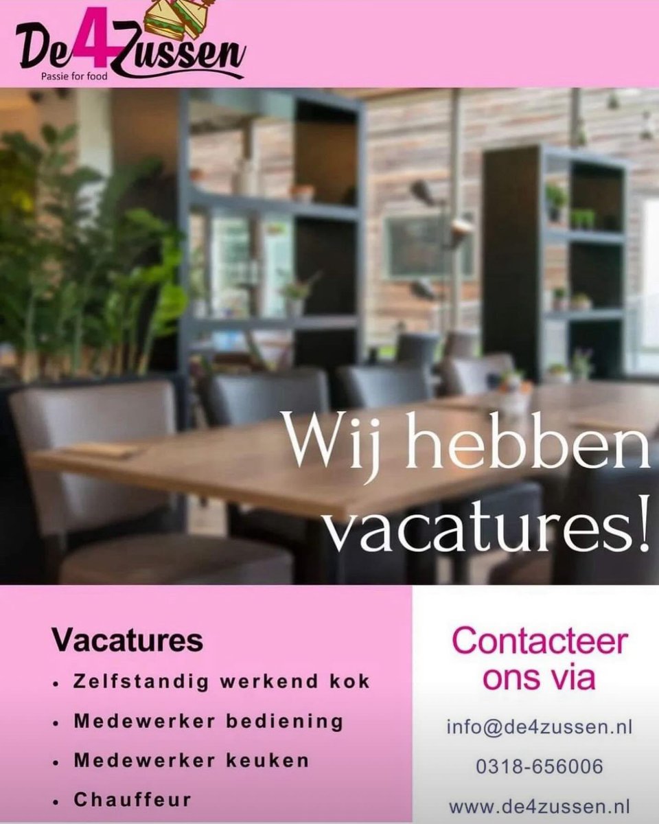 De4Zussen's tweet image. Ben je opzoek naar een parttime job of een vaste baan, dan zoeken wij jou! #cateringservice #feesten #partijen #evenementen #kok #gastvrouw #gastheer #bezorger #gelderland