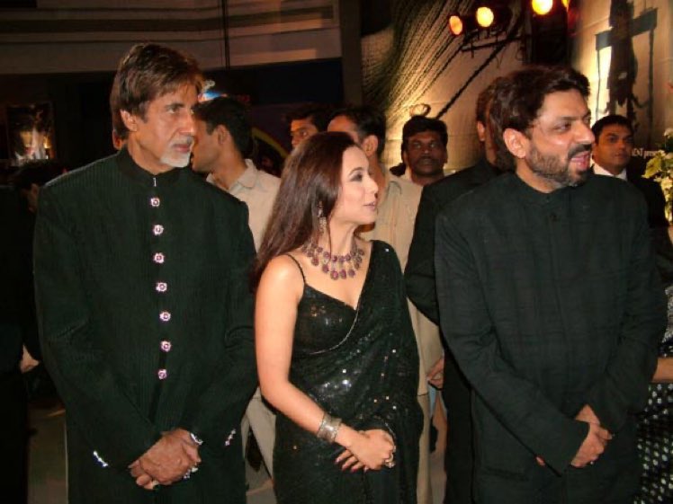 Amitabh Bachchan ,Rani Mukherji ,Sanjay L.B at Mumbai Feb 4 2005 'Black' movie premiere was held at IMAX Adlabs Mumbai @SrBachchan #19YearsOfBlack