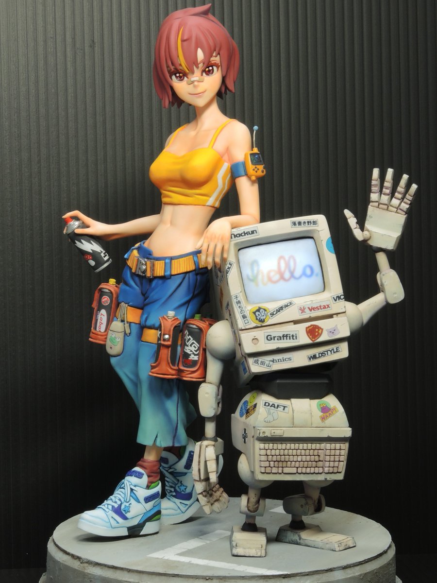 satowryou's tweet photo. ワンダーフェスティバル2024冬でオリジナルフィギュアを二体販売します（卓番：3-09-01）。
ロボット単体で￥4000。
女の子とセットで￥9000で販売する予定です👍

ロボはオリジナルデカール、ヒートプレス成型のクリアパーツつきです。気になる方は是非！
#WF2024Ｗ 
#ワンフェス
#ワンフェス2024冬 https://t.co/fGNs7dJ2Y9