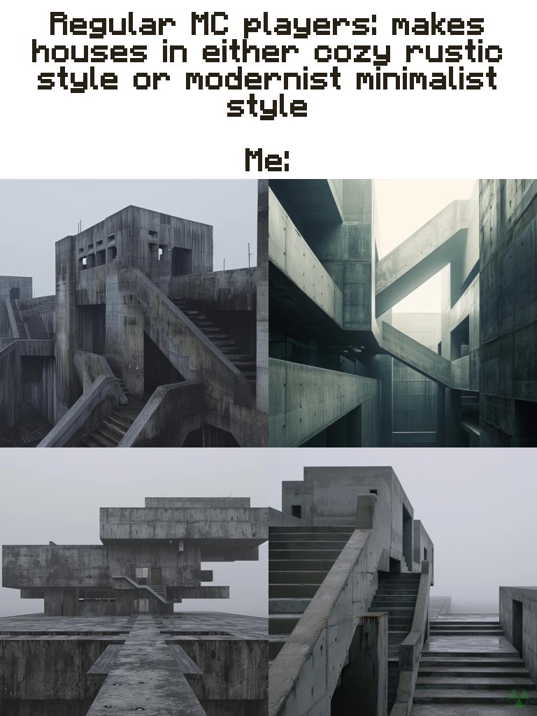 MinecraftMeme16's tweet photo. Man, I love brutalist architecture so much... https://t.co/kn2GT6jcDo