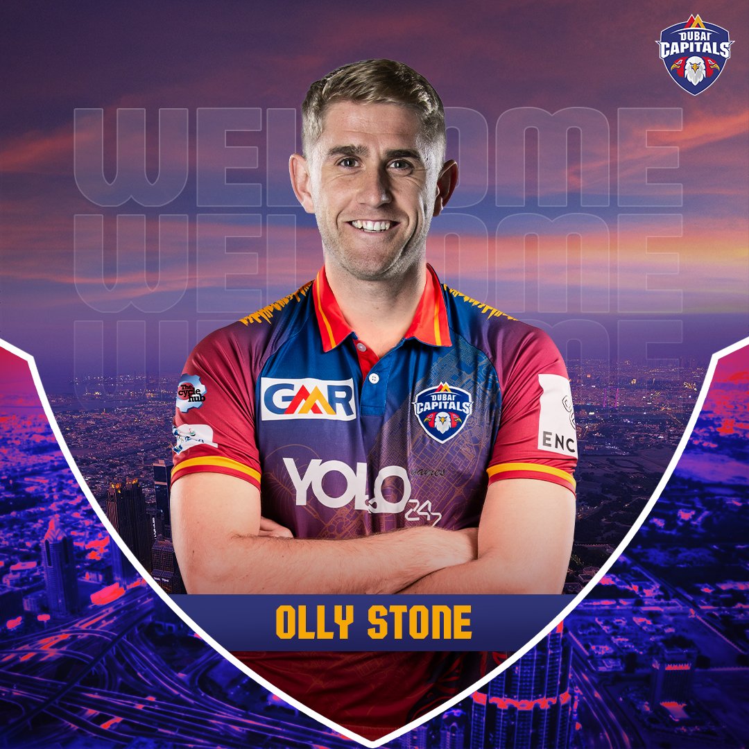 Chameera's role was 𝗴𝗿𝗮𝗻𝗱, now it's Stone's time to 𝗰𝗼𝗺𝗺𝗮𝗻𝗱 ❤️💙 Welcome Olly Stone, ready to bring the heat and fill Dushmantha Chameera's shoes 💪🔥 #SoarHighDubai #WeAreCapitals #DPWorldILT20