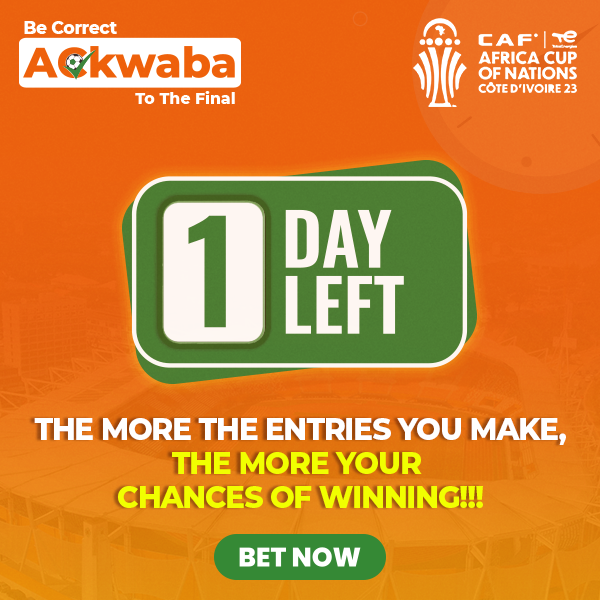 BetcorrectNG's tweet photo. Where will you be on Africa's biggest finale? #BetCorrect
Entry to participate in the All-Expense paid VIP trip to watch the final Afcon match live in Ivory Coast ends today. #ackwabatothefinal
Winners will be announced tomorrow.
Date: 5th of Jan 2024.
Time: 7:00 am.
Radio station: Nigeria info 99.3