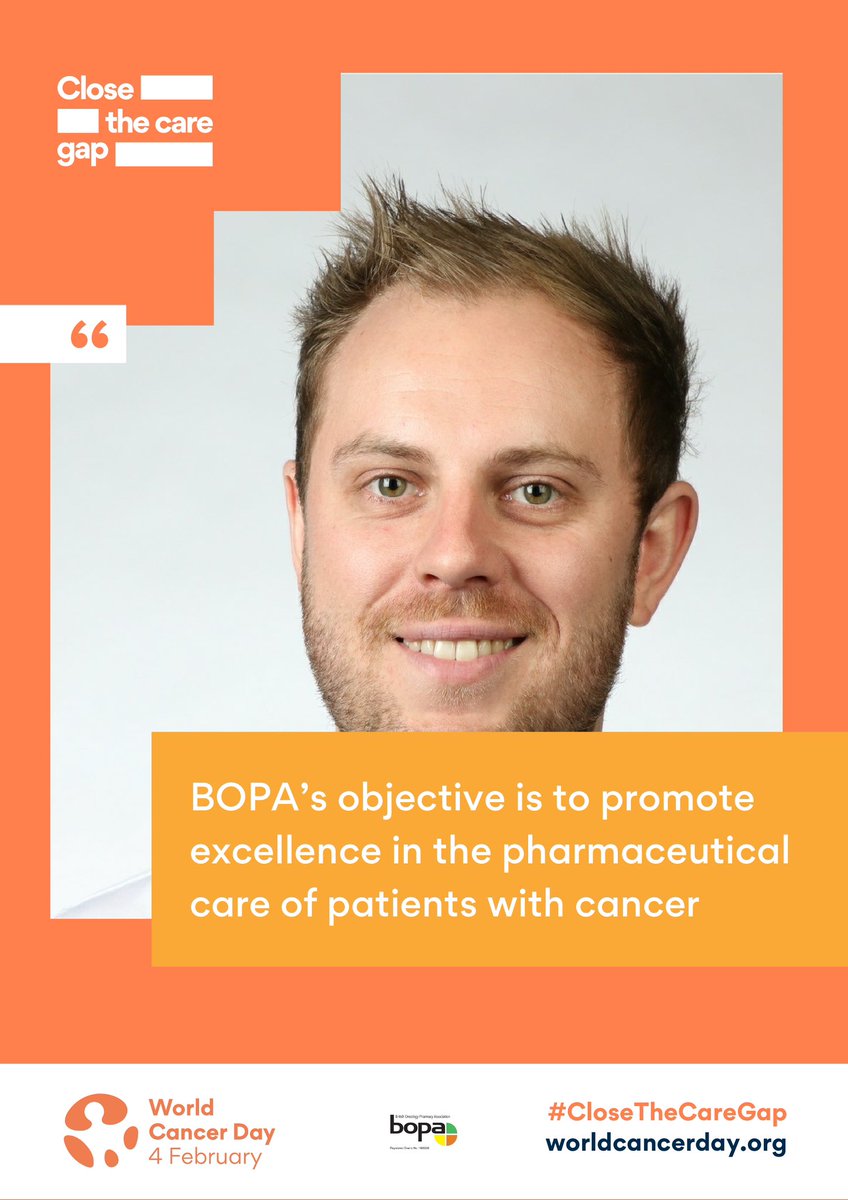 On #WorldCancerDay @joewilliams4689 chair of @BOPACommittee share's BOPA’s principal objective: to promote excellence in the pharmaceutical care of patients with cancer, thereby improving their quality of life #CloseTheCareGap #BOPA