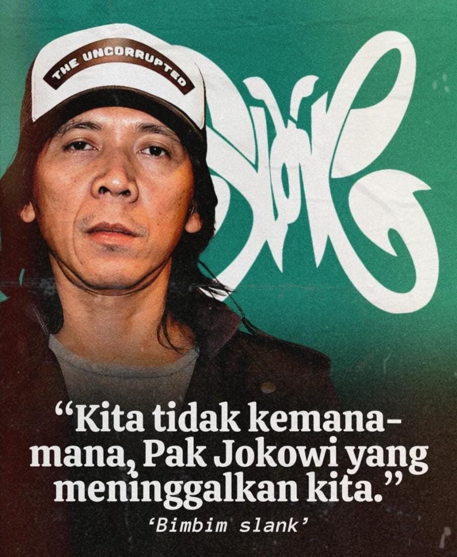 Setuju banget dengan apa yg di ungkapan BimBim punggawa Slank ini.

Kita baru sadar bahwa memang Jokowi yang meninggalkan basisnya yaitu Rakyat, demi mengakomodir kaum Elite di negeri ini.

Satu kata HEMPASKAN 02.
#AsalBukan02 

🤟🤟🤟🇲🇨
#GanjarMahfud2024