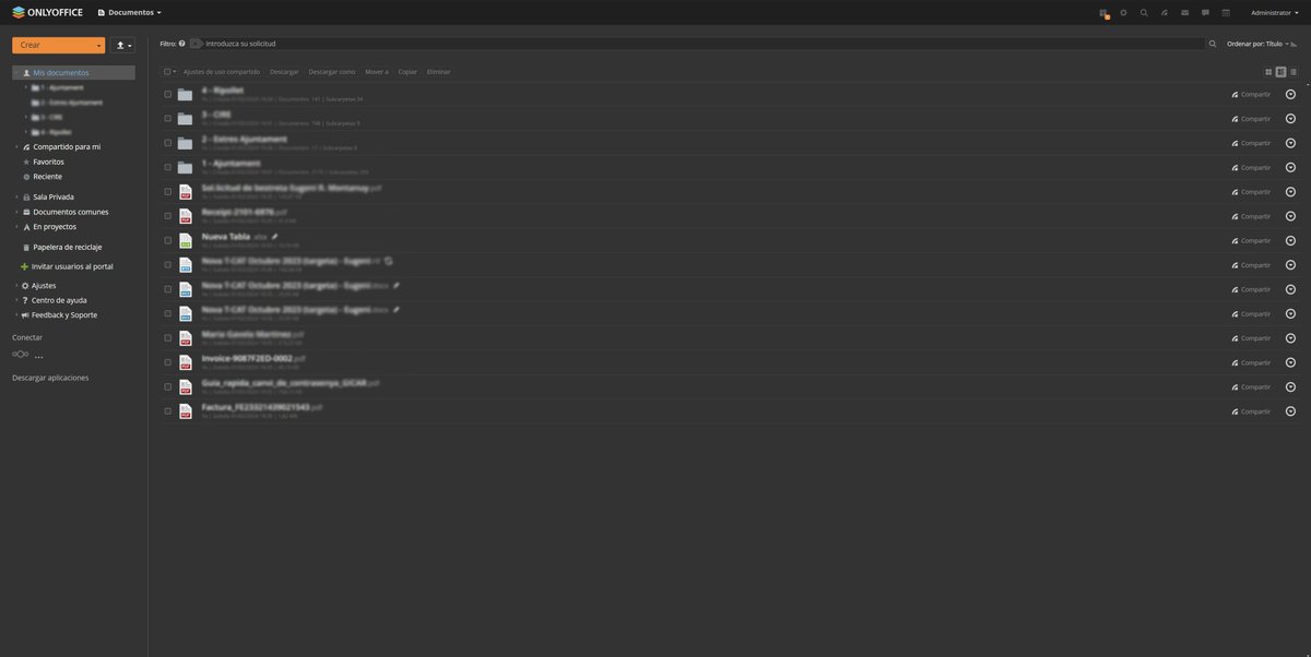🖥️ Paquete de ofimática <a href="/only_office/">The ONLYOFFICE</a> Workspace Community 23.05.779 ( onlyoffice.com/download-works… ) en un <a href="/ubuntu/">Ubuntu</a> Server 22.04.3 LTS ( ubuntu.com/download/server ) administrado con #webmin 2.105 ( webmin.com ) y todo ello virtualizado en <a href="/UnraidOfficial/">UNRAID</a>  6.12.6 (
