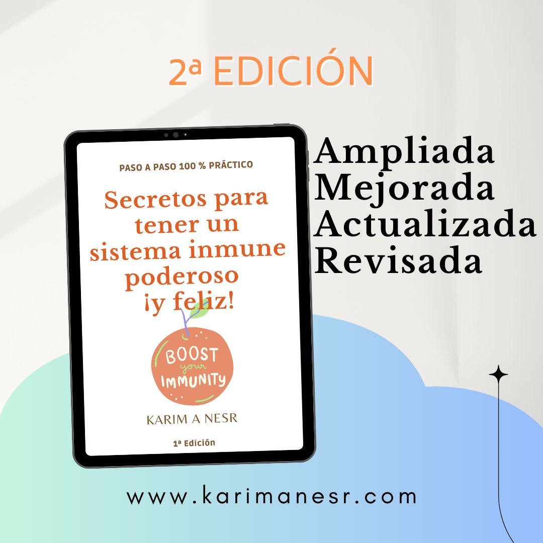 karimanesr's tweet photo. ¿Me ayudan a compartir y difundir mi nuevo libro?

Es la segunda edición de:
"Consejos para tener un sistema inmune poderoso ¡y feliz!" 
Un manual práctico muy necesario para fortalecer nuestro sistema inmune frente a todas las amenazas que estamos sufriendo, especialmente los últimos años.

Está disponible en papel o eBook.

¡GRACIAS!
