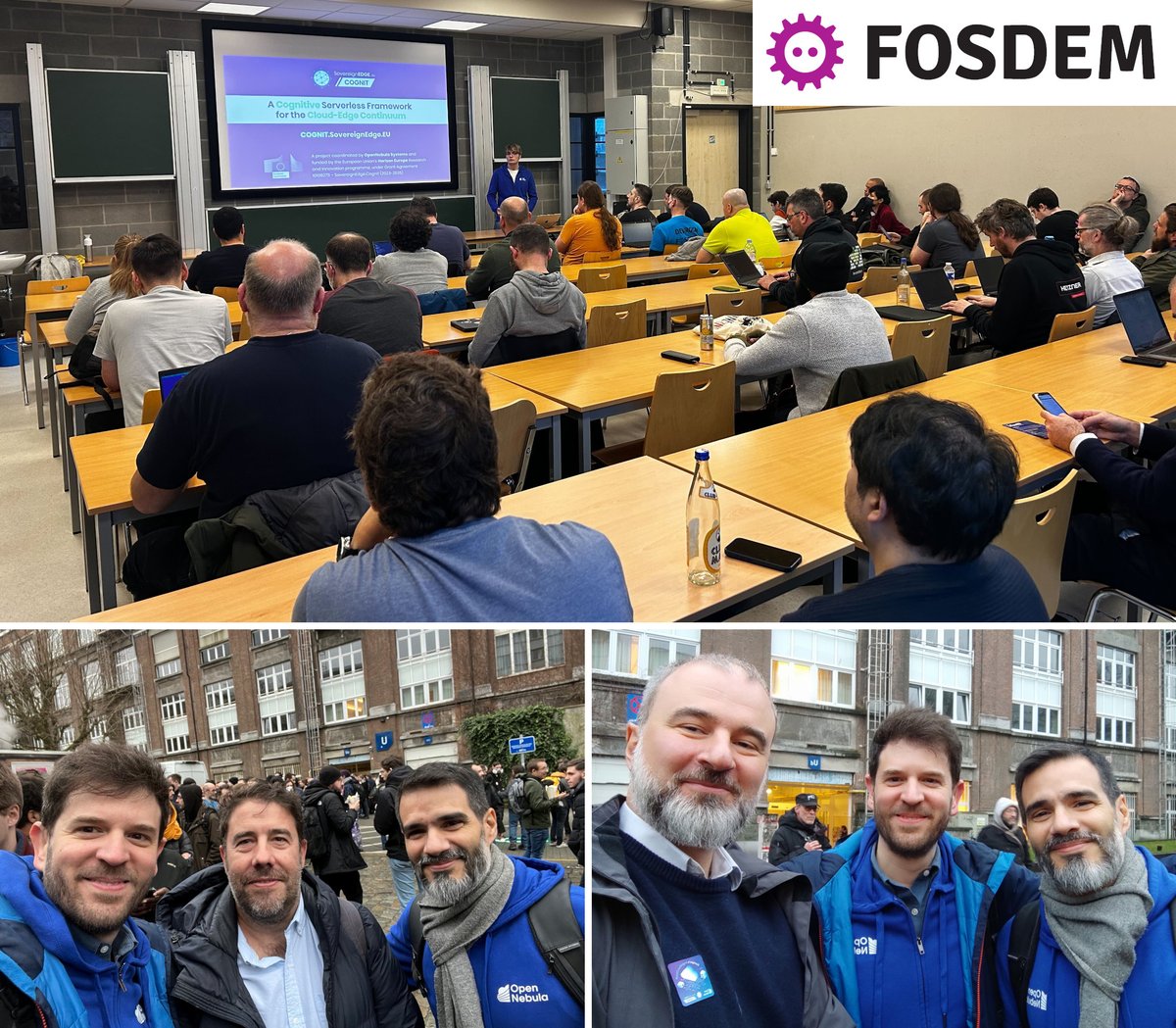 Our #COGNITproject is very well represented at #FOSDEM 2024 by @OpenNebula, @CETIC and #ACISA, so if you are around today and want to find out more about the #opensource #tech we are developing, just let us know! 🤓 #EUfunded #HorizonEU #DigitalEU #CognitiveCloud #Edge #FaaS 🇪🇺