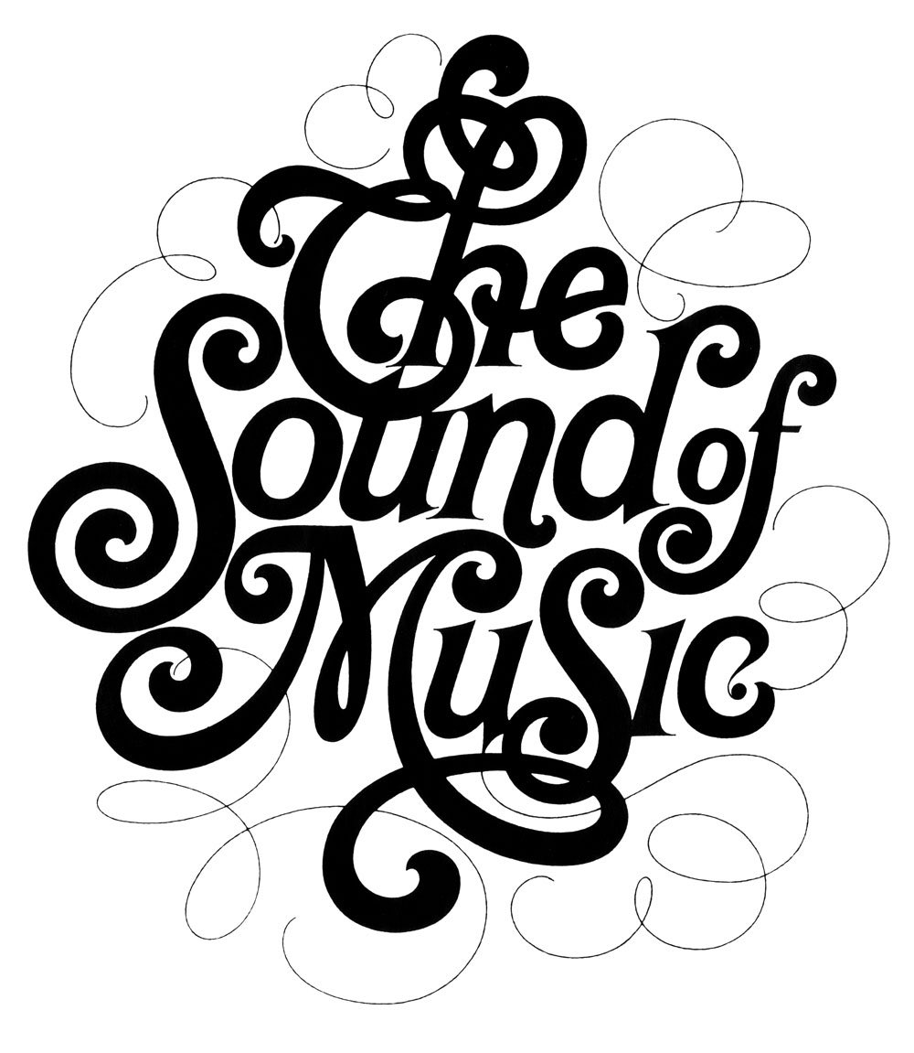 Madedigital's tweet photo. Herb Lubalin’s The sound of music logo 1965. I think it was used for early PR material, the movie studio must have moved towards a more legible design. https://t.co/mVEz1STAo2