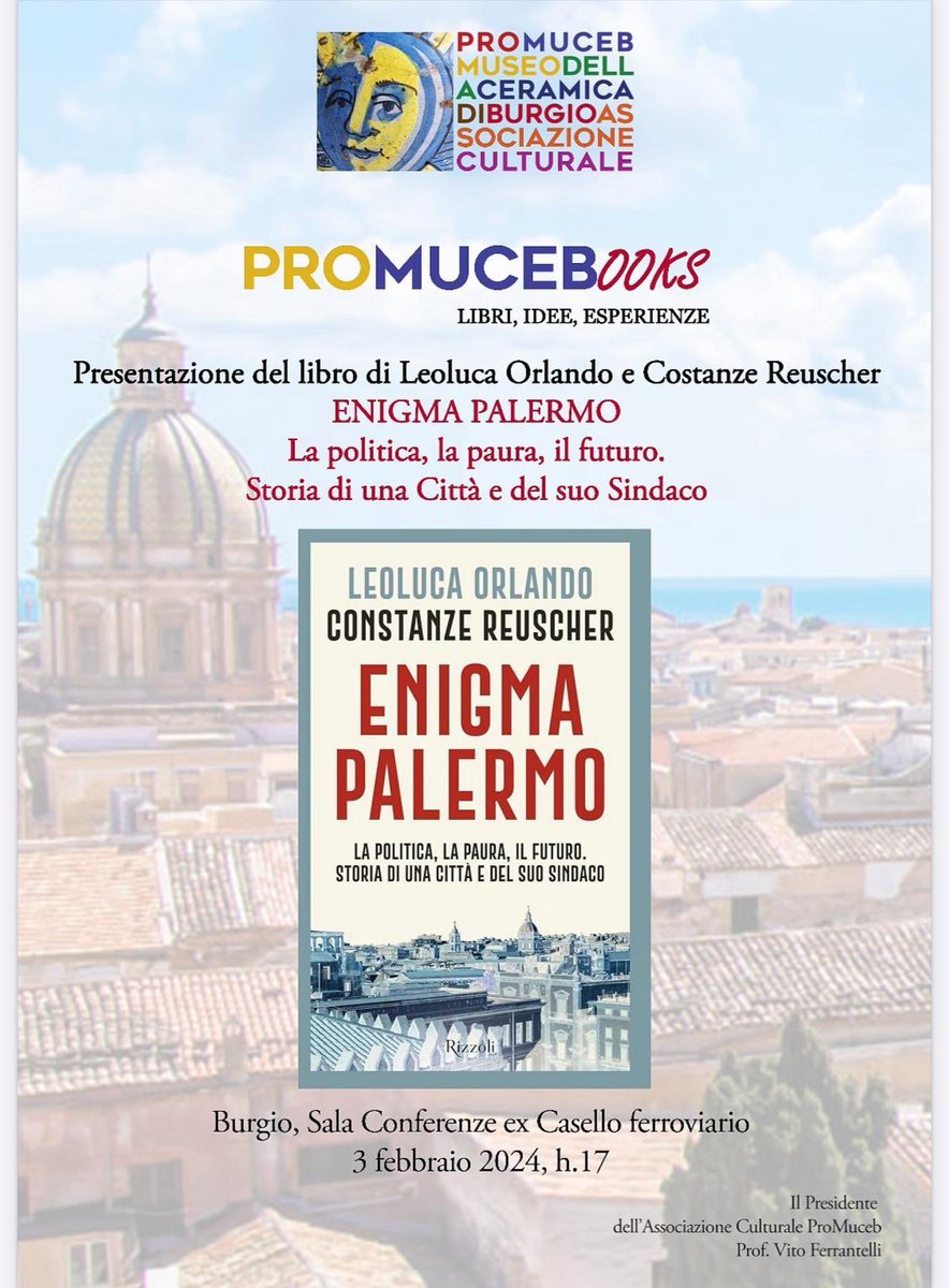 Enigma Palermo di Leoluca Orlando e Constanze Reuscher. Burgio.Ex Casello Ferroviario.Grande partecipazione e interessante dibattito.Politica,paura e futuro.Grande partecipazione e interessante dibattito su 40 anni di cambiamento di Palermo,riferimento per una cultura dei diritti