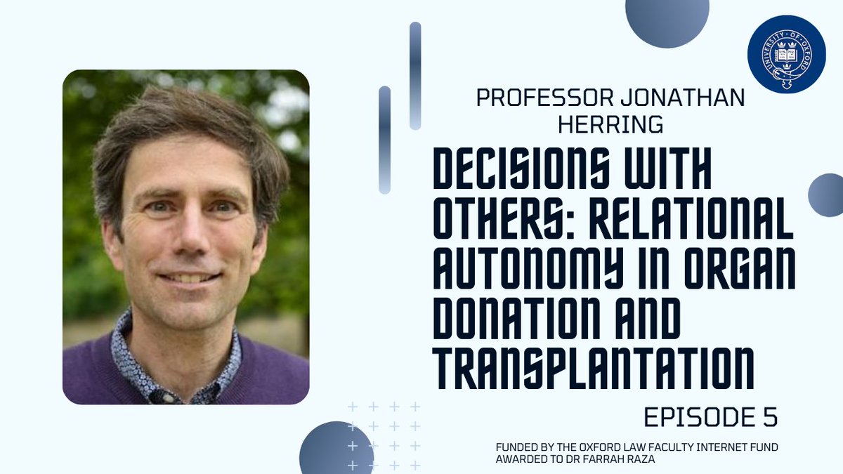 Episode 5 is now live! Thank you to @jojohjhj for being such a wonderful guest. We discuss how the current law cannot full encompass the realities of organ donation and transplantation decisions, which are often made with our loved ones in mind. Link below!