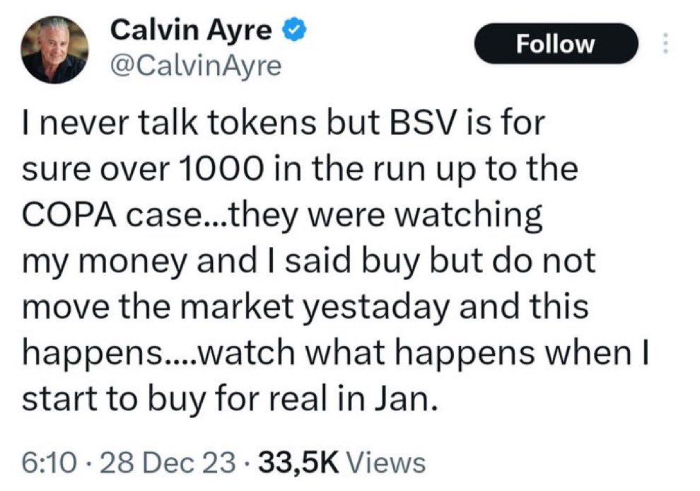 SatoshiVisioner's tweet photo. 今日は $BSV が$1000なる日なんやな🥹 https://t.co/w4ifSSSLkL