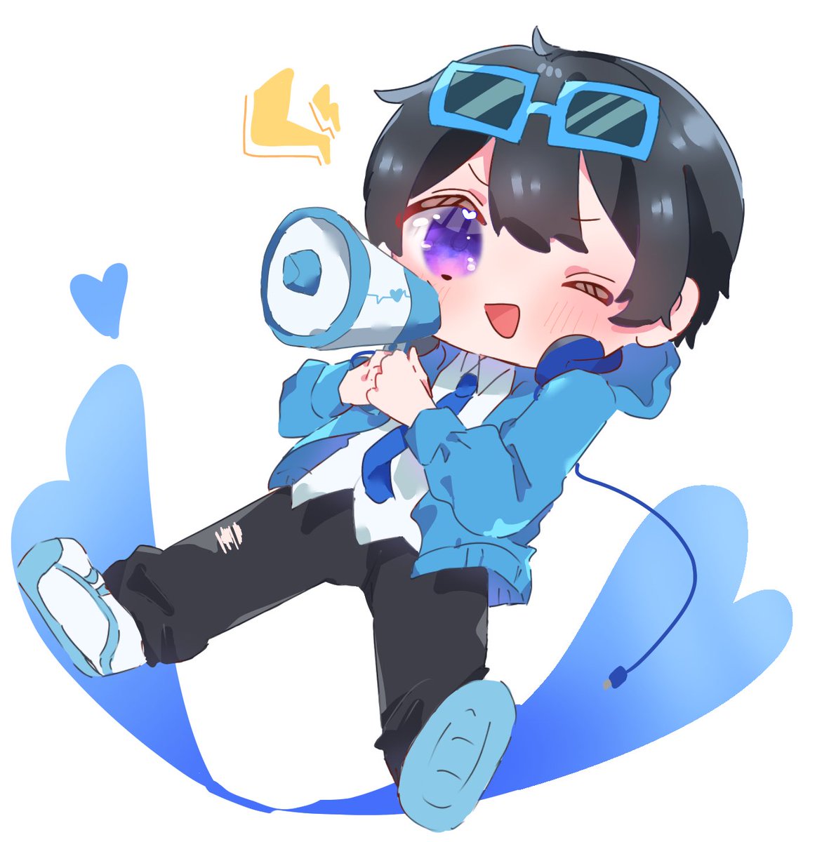 -`📢💙 #ポケカメン描いたぞ