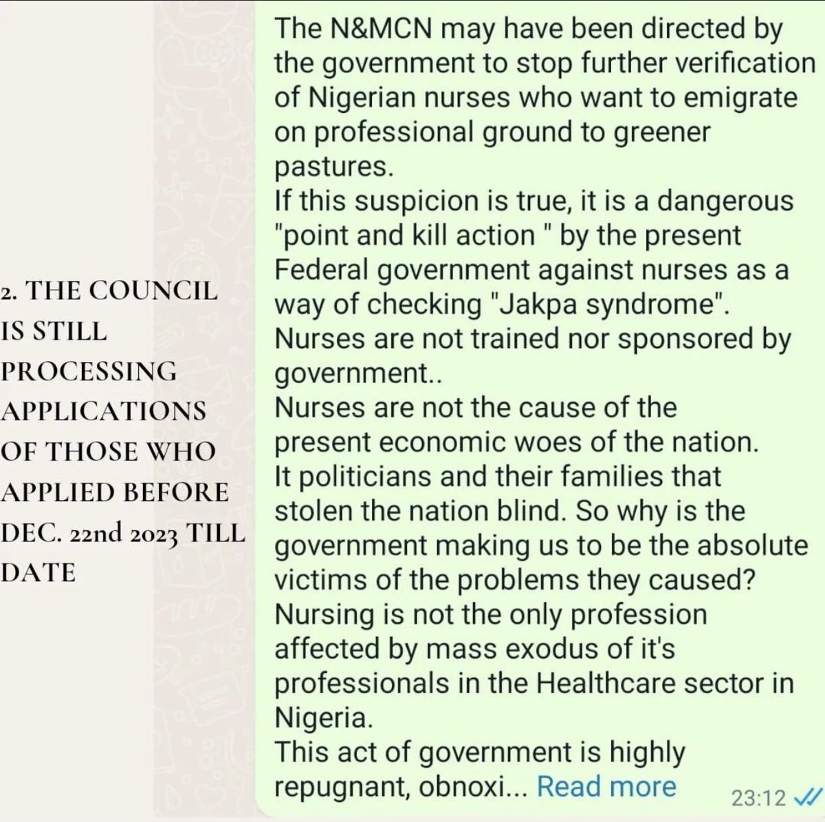 nurseogo's tweet photo. How can a regulatory body like NMCN not care about it’s people. Nothing survives here in Nigeria
Credit:Nursingworld https://t.co/C5zXIIQ2Au