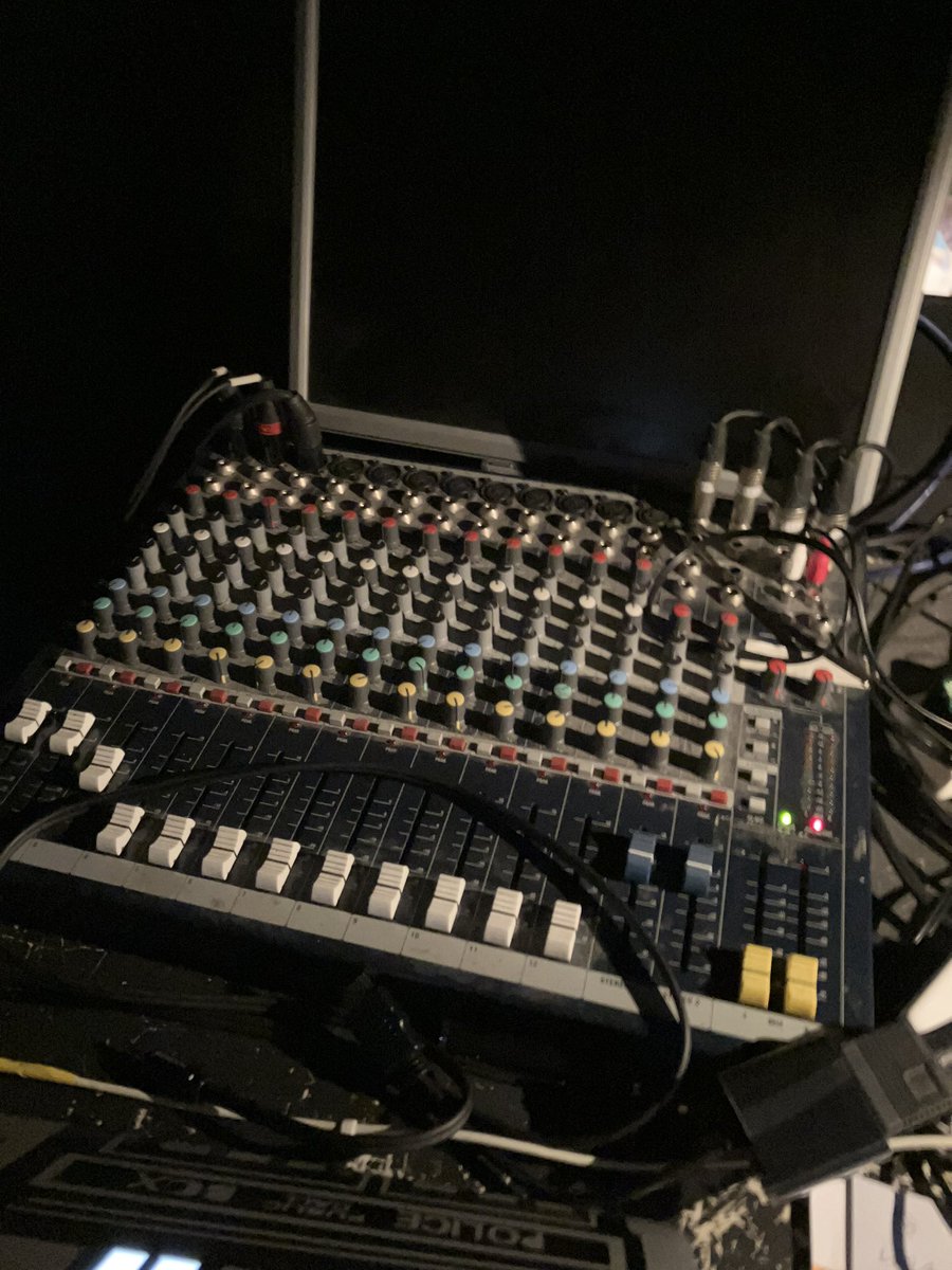 Ever wondered what a tech looks like from the desk? Here is our LX Board where all the lights are programmed from. Sound and Video, run from QLab and the sound board.