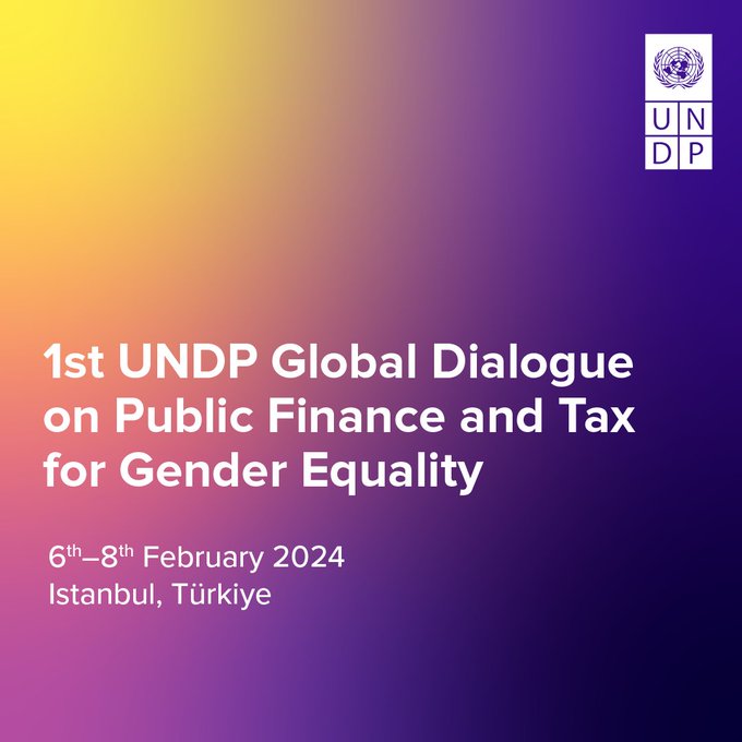 Join us next week for the 1️⃣st Global Dialogue on Public Finance and Tax for #GenderEquality.

Learn how fiscal planning can contribute to building more equitable societies and how gender equality helps leverage tax revenue.

🗓️ 6-8 February
➡️ go.undp.org/jXQm

#Tax4SDGs