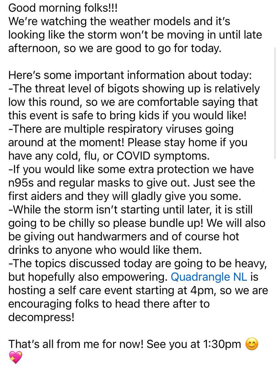 More information about the protest today: the weather is working in our favour and it’s going ahead!
Also we will be giving our hot drinks, hand warmers, and masks!