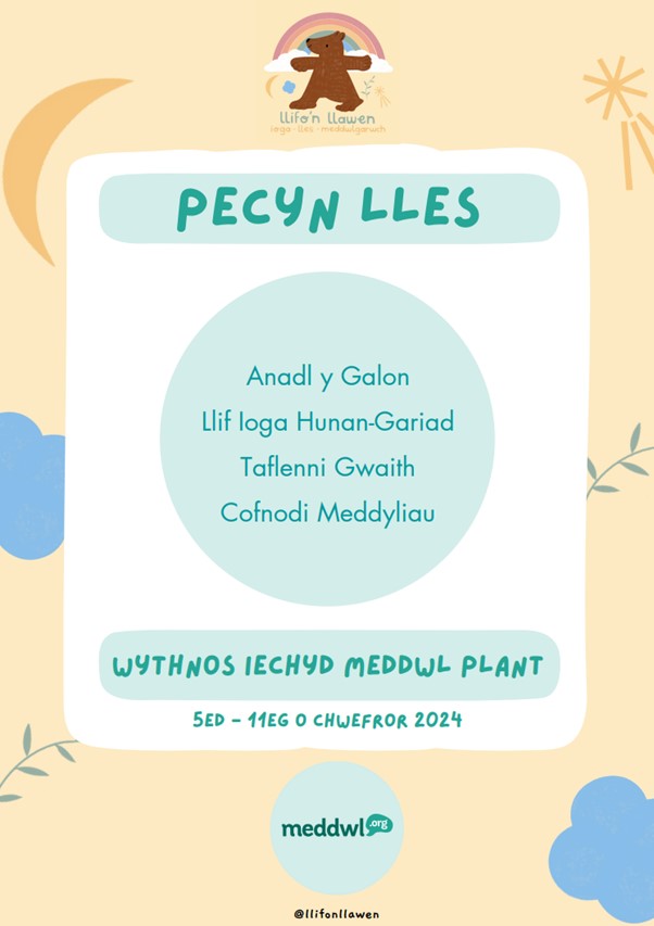 gwefanmeddwl's tweet photo. 📢 ADNODD NEWYDD!

Rydyn ni’n falch i gydweithio gyda Llifo'n Llawen i greu pecyn lles newydd i blant ar gyfer #WythnosIechydMeddwlPlant.

Mae’r pecyn AM DDIM ac yn dilyn y thema hunan-gariad.

➡️ https://t.co/YM1LO9oha1

#IechydMeddwl #Ysgol #Athrawon #Cymraeg @RhAG1 #Plant https://t.co/tTohurd3Z6