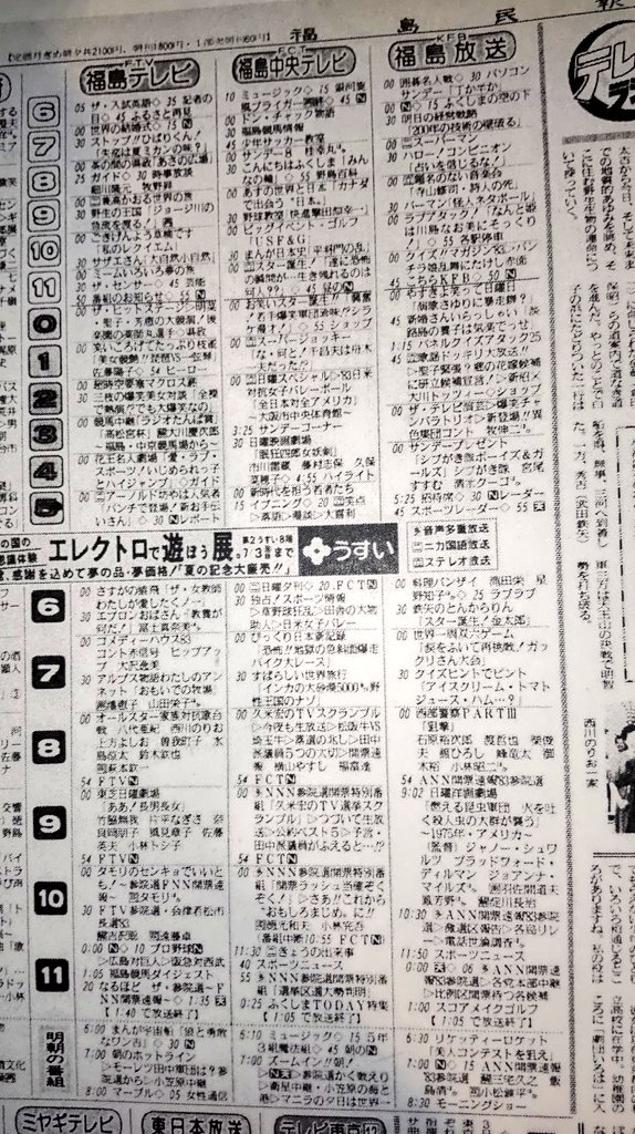 【美品】ONTV 1983年3月　アメリカテレビ番組表 42年前(1983年=昭和58年)10月8日(土曜日)のテレビ番組表