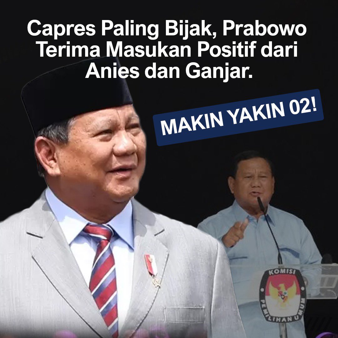 Oh jelas urusan bijak, patenlaaah!! #WaktunyaPrabowoGibran 
#PrabowoSekarang