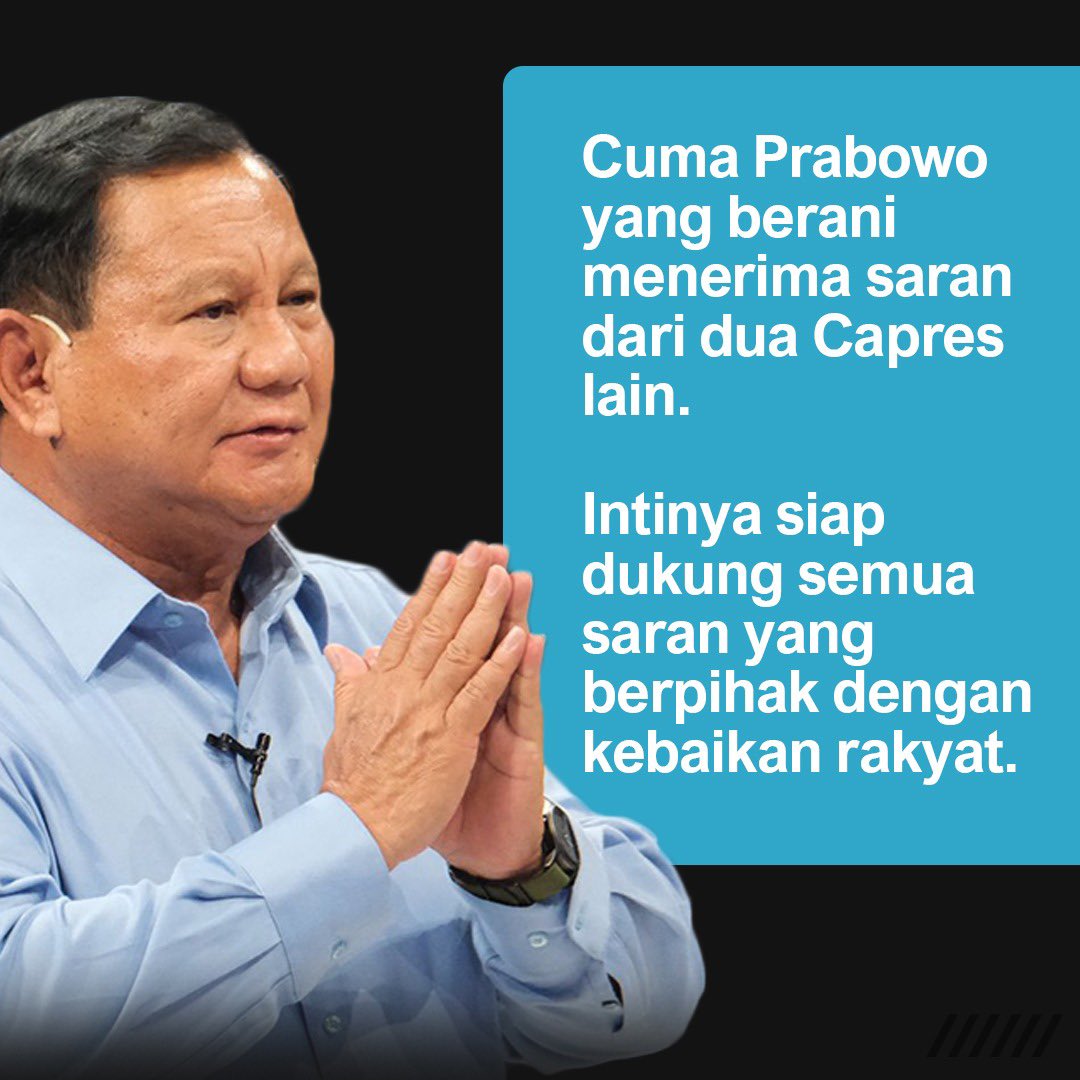 Legowo pisan pak hatinyaaa, siap dukung apapun yg memang baik! #WaktunyaPrabowoGibran 
#PrabowoSekarang