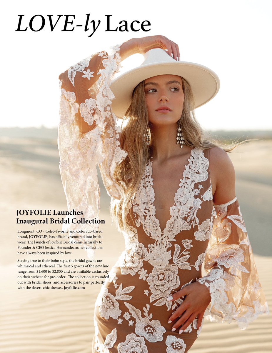 INSIDE OUR LOVE ISSUE 💕 “LOVE-ly Lace” JOYFOLIE launched their Inaugural Bridal Collection @joyfoliebridal has officially ventured into #bridal wear! Staying true to their #boho style, the gowns are whimsical and ethereal. Check out their 5-page #editorial in Gladys!